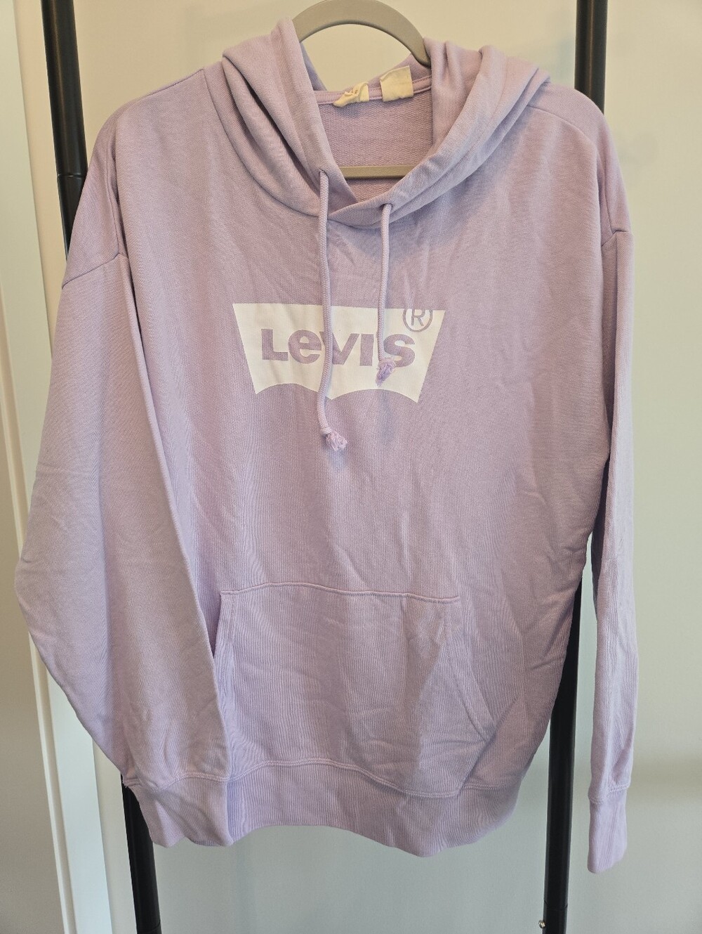 Levi's Lavender Pastel Purple Logo Pullover Hoodie Sweatshirt Women XL